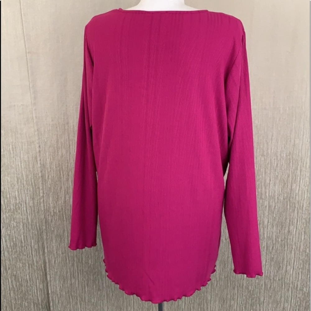 NEW! JESSICA SIMPSON βEsmeβ Fuchsia Peasant Blouse - Picture 7 of 15